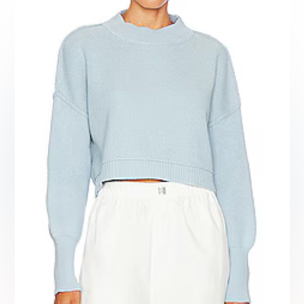 Free People Easy Street Cropped Sweater - Cloud Cruise